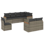8-Delige Loungeset Met Kussens Poly Rattan Grijs