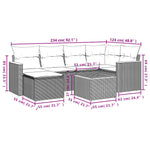 7-Delige Loungeset Met Kussens Poly Rattan Grijs