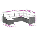 7-Delige Loungeset Met Kussens Poly Rattan Gemengd Beige