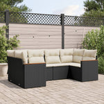 6-Delige Loungeset Met Kussens Poly Rattan Zwart