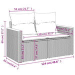 9-Delige Loungeset Met Kussens Poly Rattan Gemengd Beige