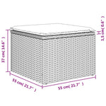 9-Delige Loungeset Met Kussens Poly Rattan Gemengd Beige