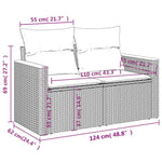 14-Delige Loungeset Met Kussens Poly Rattan Grijs