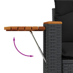 3-Delige Loungeset Met Kussens Poly Rattan Zwart