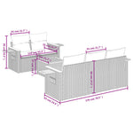 6-Delige Loungeset Met Kussens Poly Rattan Grijs