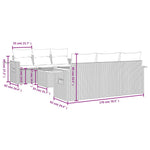 7-Delige Loungeset Met Kussens Poly Rattan Zwart