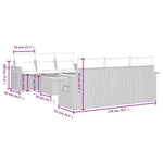 7-Delige Loungeset Met Kussens Poly Rattan Grijs