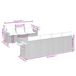 8-Delige Loungeset Met Kussens Poly Rattan Zwart