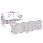 8-Delige Loungeset Met Kussens Poly Rattan Grijs