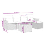 6-Delige Loungeset Met Kussens Poly Rattan Grijs