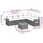 7-Delige Loungeset Met Kussens Poly Rattan Zwart