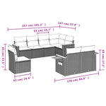 8-Delige Loungeset Met Kussens Poly Rattan Beige