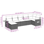 7-Delige Loungeset Met Kussens Poly Rattan Beige