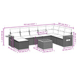 9-Delige Loungeset Met Kussens Poly Rattan Zwart