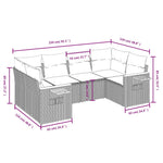 6-Delige Loungeset Met Kussens Poly Rattan Beige