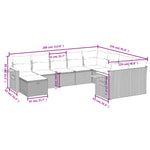 10-Delige Loungeset Met Kussens Poly Rattan Zwart