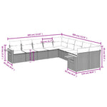 10-Delige Loungeset Met Kussens Poly Rattan Zwart