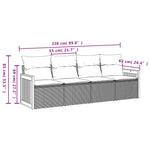 4-Delige Loungeset Met Kussens Poly Rattan Grijs