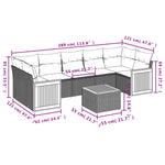 8-Delige Loungeset Met Kussens Poly Rattan Zwart