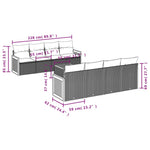 9-Delige Loungeset Met Kussens Poly Rattan Grijs