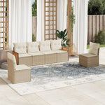 6-Delige Loungeset Met Kussens Poly Rattan Beige