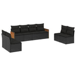 8-Delige Loungeset Met Kussens Poly Rattan Zwart