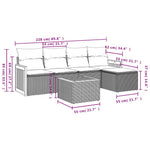 6-Delige Loungeset Met Kussens Poly Rattan Zwart