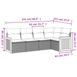 5-Delige Loungeset Met Kussens Poly Rattan Beige