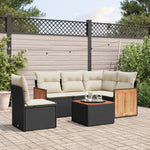 6-Delige Loungeset Met Kussens Poly Rattan Zwart