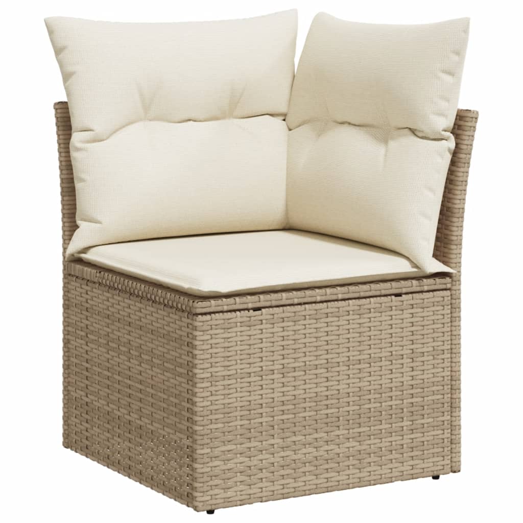 6-Delige Loungeset Met Kussens Poly Rattan Beige