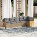 6-Delige Loungeset Met Kussens Poly Rattan Beige