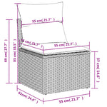 7-Delige Loungeset Met Kussens Poly Rattan Zwart
