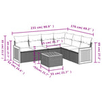 7-Delige Loungeset Met Kussens Poly Rattan Zwart