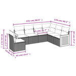 6-Delige Loungeset Met Kussens Poly Rattan Beige