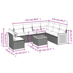 7-Delige Loungeset Met Kussens Poly Rattan Zwart
