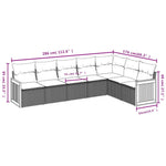 7-Delige Loungeset Met Kussens Poly Rattan Grijs
