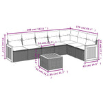 8-Delige Loungeset Met Kussens Poly Rattan Zwart