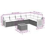 8-Delige Loungeset Met Kussens Poly Rattan Grijs