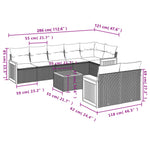 9-Delige Loungeset Met Kussens Poly Rattan Grijs