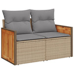 6-Delige Loungeset Met Kussens Poly Rattan Beige