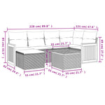 7-Delige Loungeset Met Kussens Poly Rattan Zwart