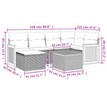 7-Delige Loungeset Met Kussens Poly Rattan Grijs