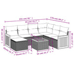 8-Delige Loungeset Met Kussens Poly Rattan Grijs
