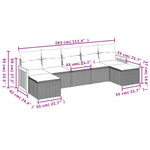 7-Delige Loungeset Met Kussens Poly Rattan Grijs