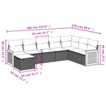 8-Delige Loungeset Met Kussens Poly Rattan Beige