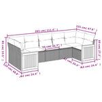 7-Delige Loungeset Met Kussens Poly Rattan Zwart