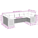 9-Delige Loungeset Met Kussens Poly Rattan Grijs