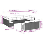 13-Delige Loungeset Met Kussens Poly Rattan Beige