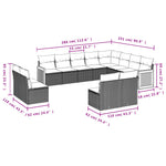 12-Delige Loungeset Met Kussens Poly Rattan Beige