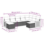 9-Delige Loungeset Met Kussens Poly Rattan Beige